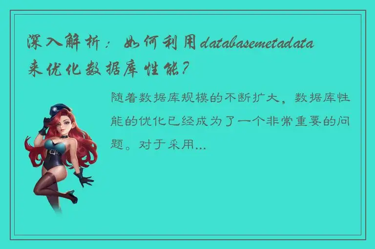 深入解析：如何利用databasemetadata来优化数据库性能？