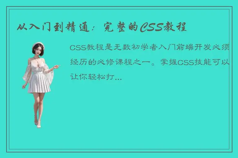 从入门到精通：完整的CSS教程