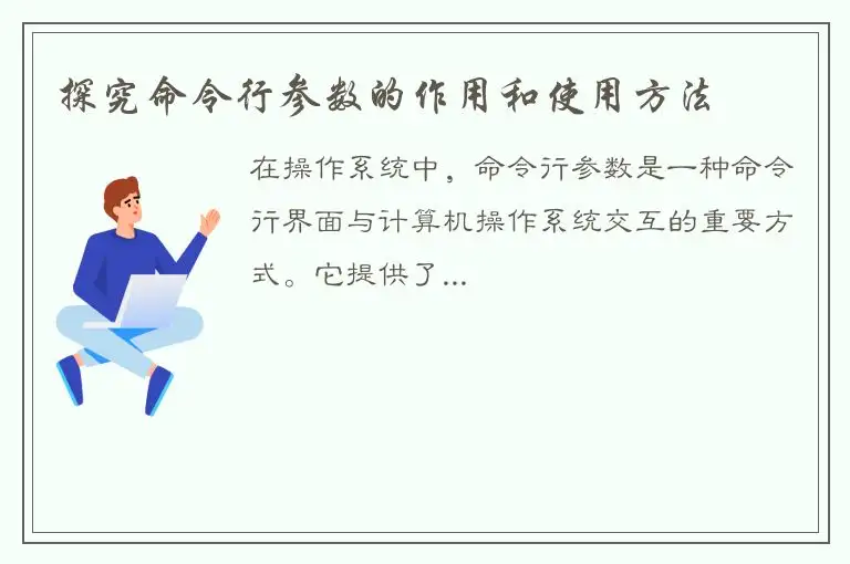 探究命令行参数的作用和使用方法