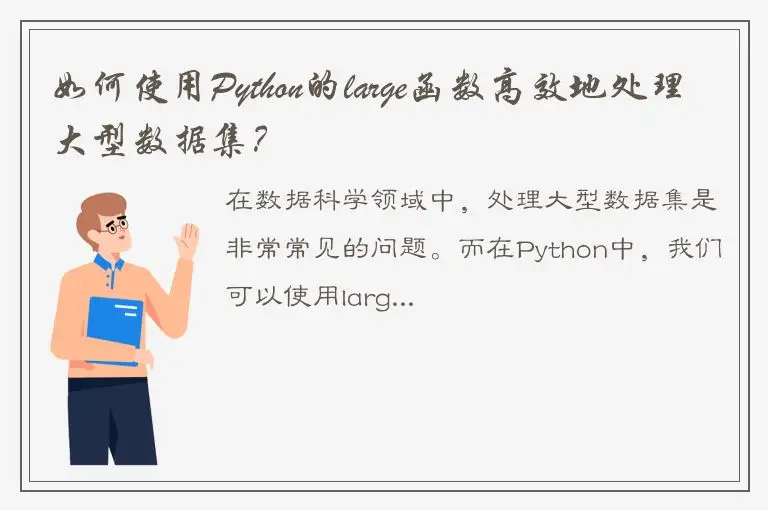 如何使用Python的large函数高效地处理大型数据集？