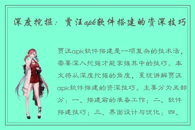 深度挖掘：贾汪apk软件搭建的资深技巧