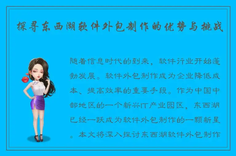 探寻东西湖软件外包制作的优势与挑战