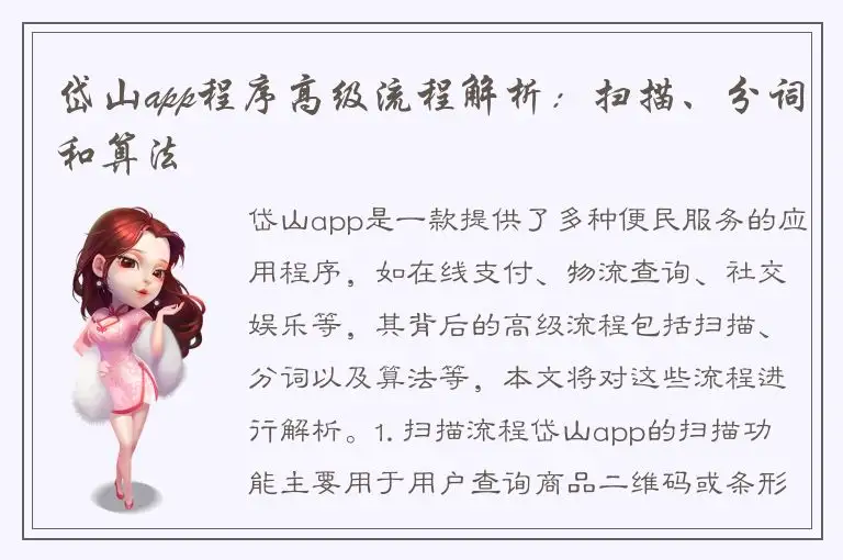 岱山app程序高级流程解析：扫描、分词和算法