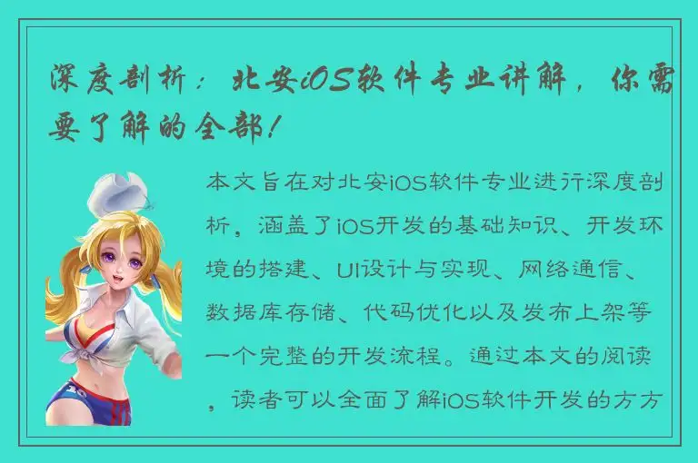 深度剖析：北安iOS软件专业讲解，你需要了解的全部！