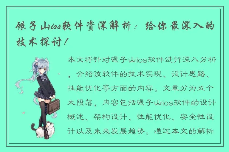 碾子山ios软件资深解析：给你最深入的技术探讨！