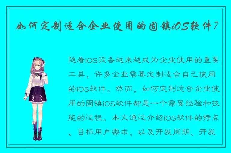 如何定制适合企业使用的固镇iOS软件？
