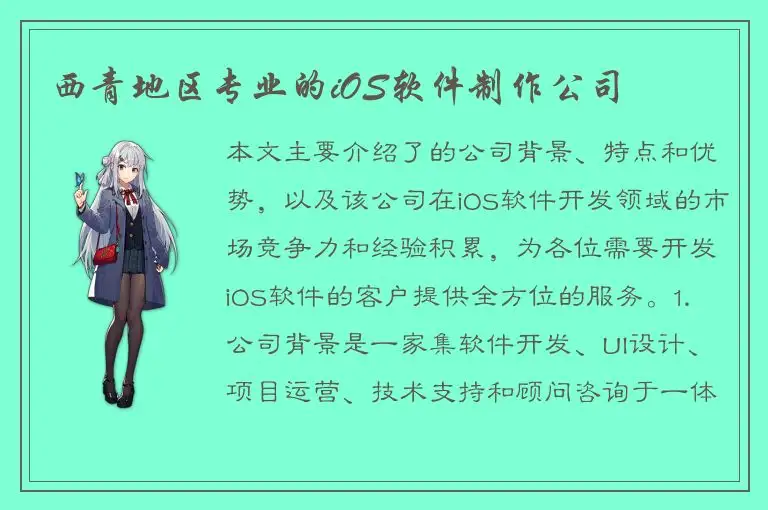 西青地区专业的iOS软件制作公司