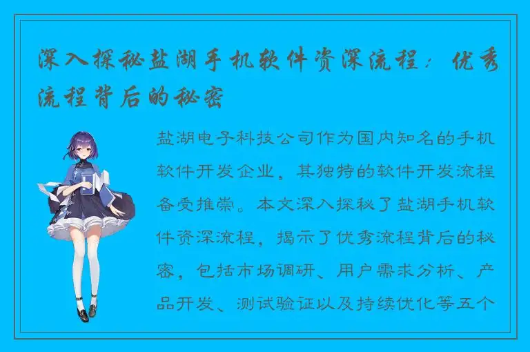 深入探秘盐湖手机软件资深流程：优秀流程背后的秘密