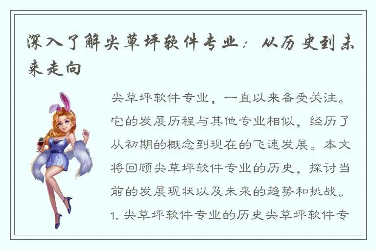 深入了解尖草坪软件专业：从历史到未来走向