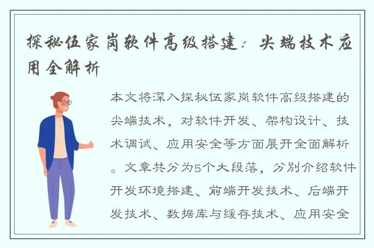 探秘伍家岗软件高级搭建：尖端技术应用全解析