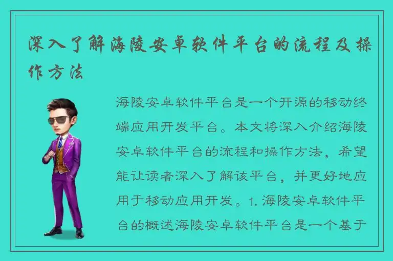 深入了解海陵安卓软件平台的流程及操作方法
