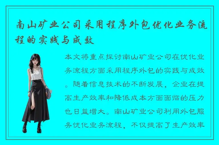 南山矿业公司采用程序外包优化业务流程的实践与成效
