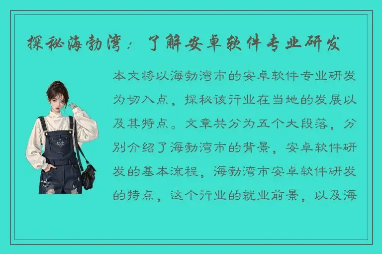 探秘海勃湾：了解安卓软件专业研发