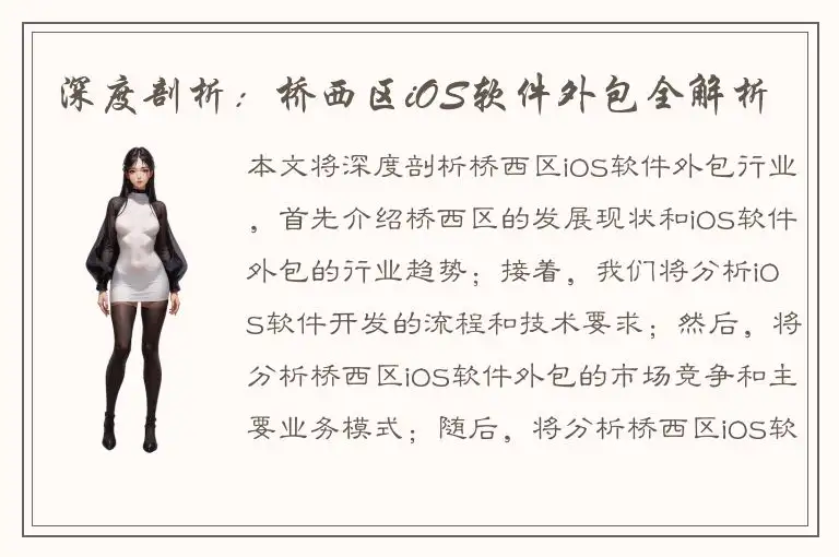 深度剖析：桥西区iOS软件外包全解析