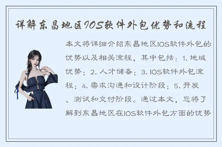 详解东昌地区IOS软件外包优势和流程