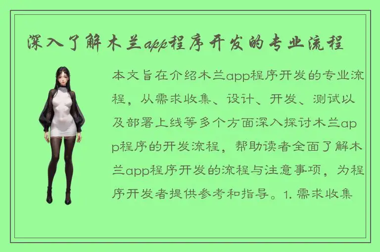 深入了解木兰app程序开发的专业流程