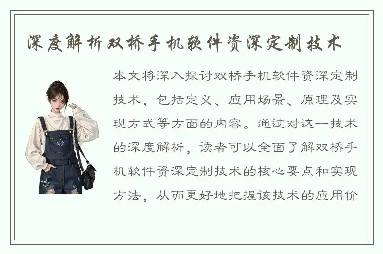 深度解析双桥手机软件资深定制技术