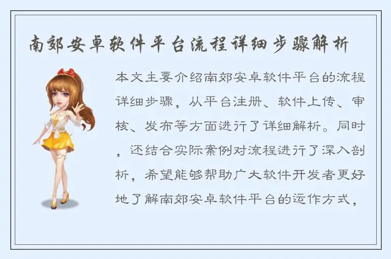 南郊安卓软件平台流程详细步骤解析