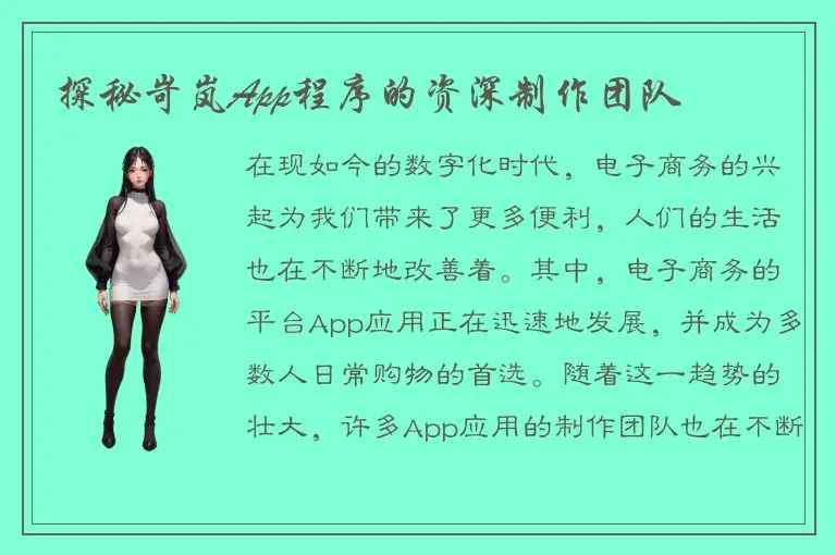 探秘岢岚App程序的资深制作团队