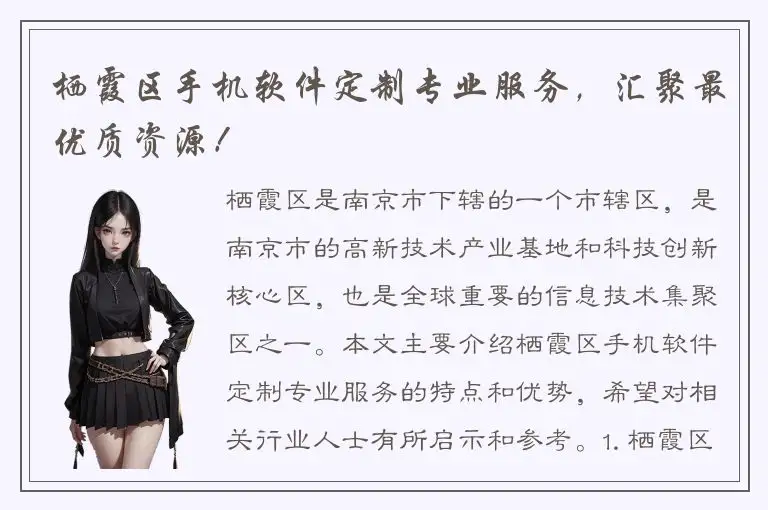 栖霞区手机软件定制专业服务，汇聚最优质资源！