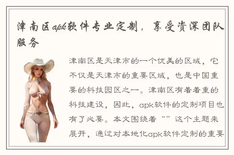 津南区apk软件专业定制，享受资深团队服务