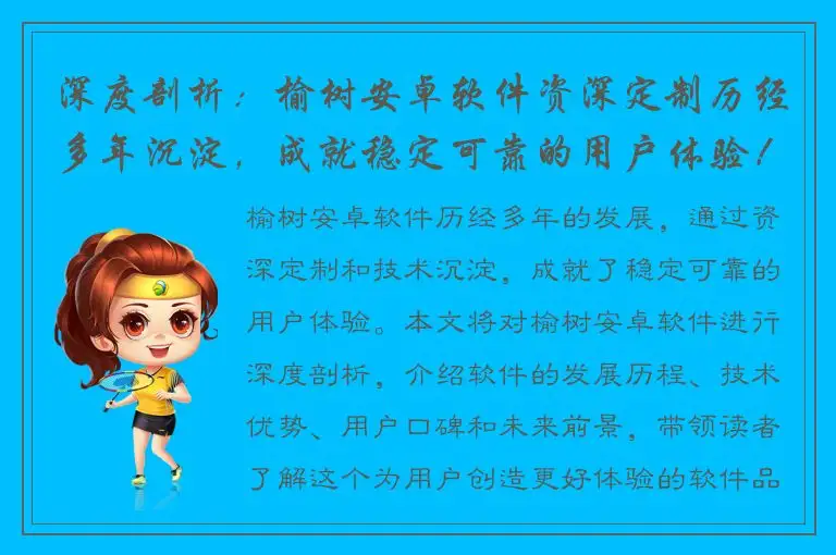 深度剖析：榆树安卓软件资深定制历经多年沉淀，成就稳定可靠的用户体验！