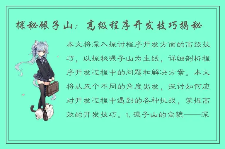探秘碾子山：高级程序开发技巧揭秘