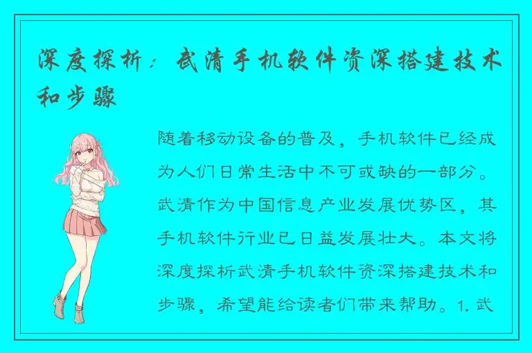 深度探析：武清手机软件资深搭建技术和步骤