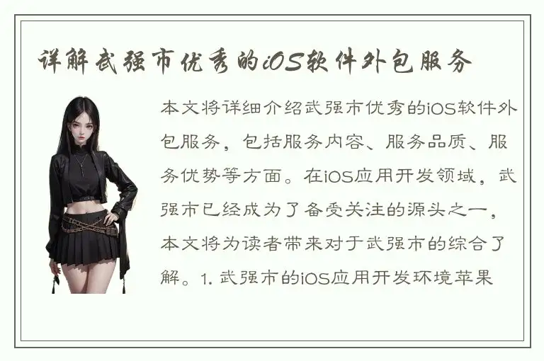 详解武强市优秀的iOS软件外包服务