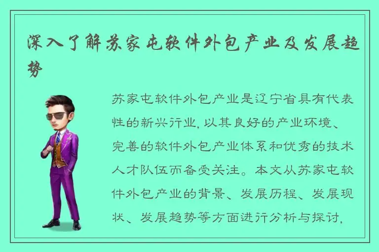 深入了解苏家屯软件外包产业及发展趋势