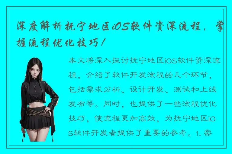 深度解析抚宁地区iOS软件资深流程，掌握流程优化技巧！