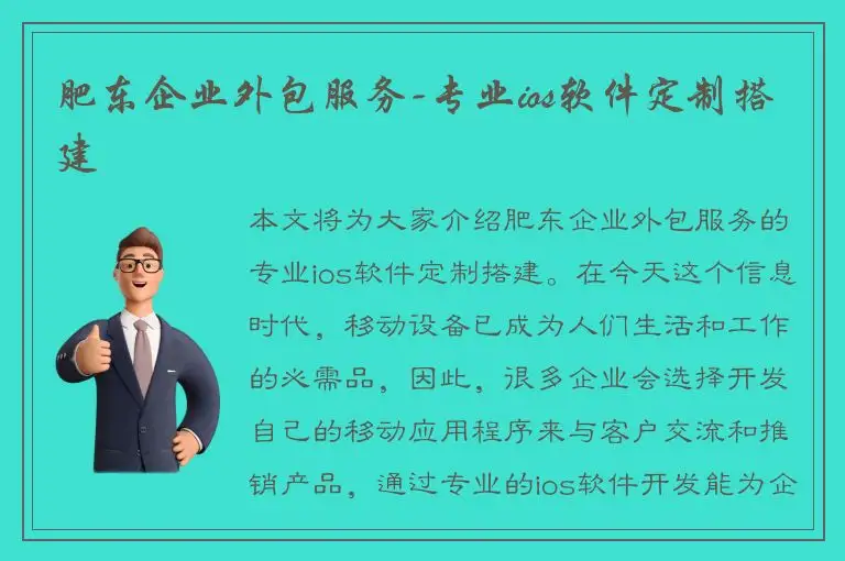 肥东企业外包服务-专业ios软件定制搭建