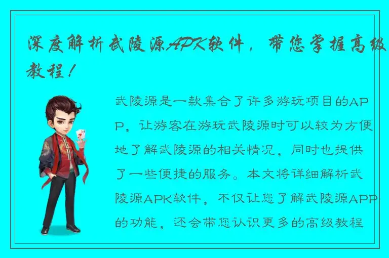深度解析武陵源APK软件，带您掌握高级教程！