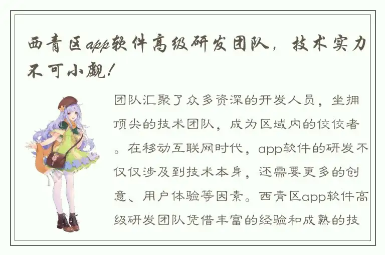 西青区app软件高级研发团队，技术实力不可小觑！