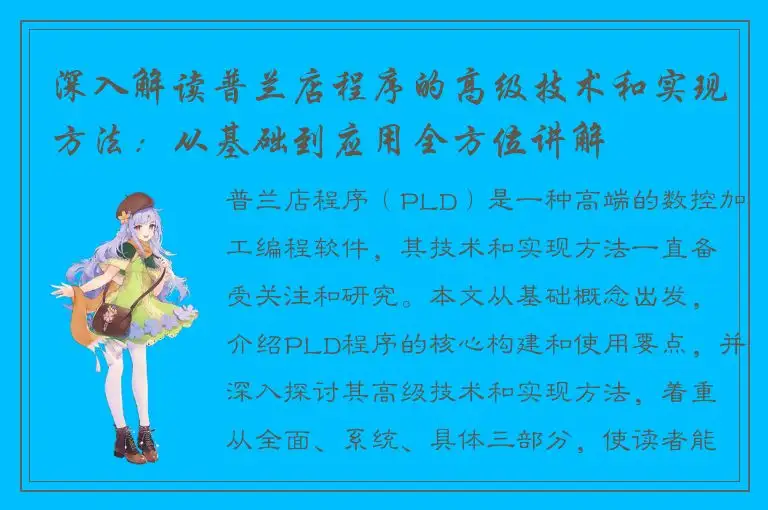 深入解读普兰店程序的高级技术和实现方法：从基础到应用全方位讲解