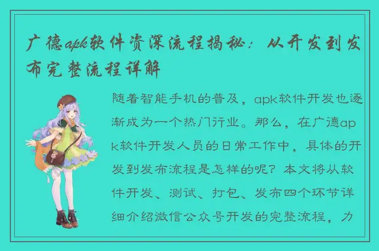 广德apk软件资深流程揭秘：从开发到发布完整流程详解