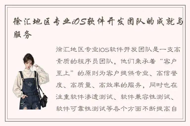 徐汇地区专业iOS软件开发团队的成就与服务