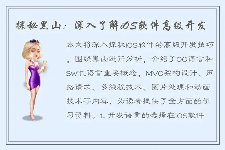 探秘黑山：深入了解iOS软件高级开发