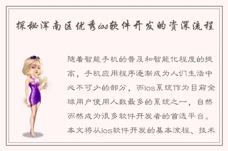 探秘浑南区优秀ios软件开发的资深流程