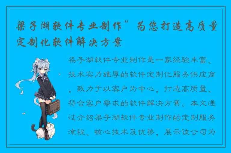 梁子湖软件专业制作”为您打造高质量定制化软件解决方案