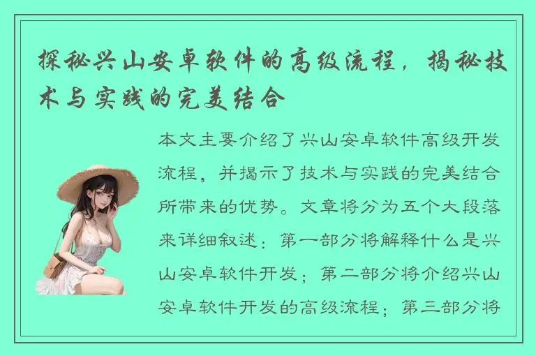 探秘兴山安卓软件的高级流程，揭秘技术与实践的完美结合