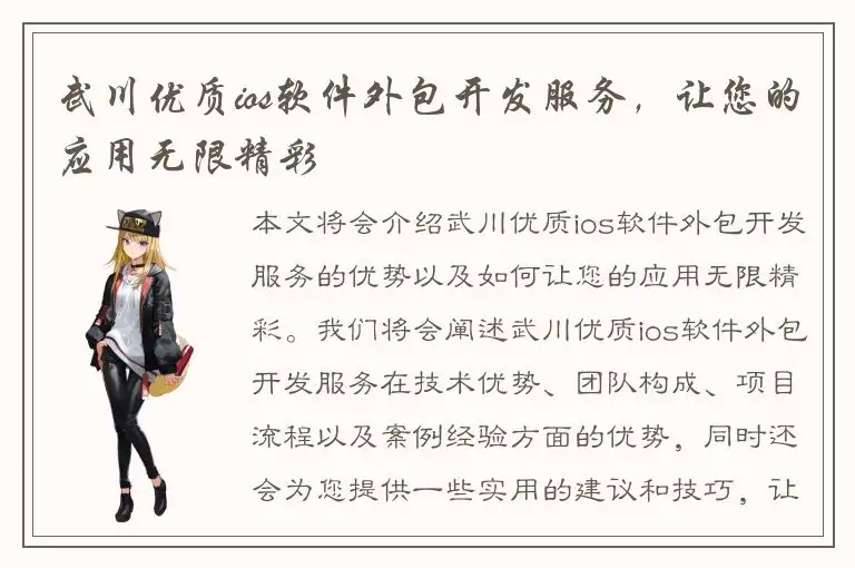 武川优质ios软件外包开发服务，让您的应用无限精彩