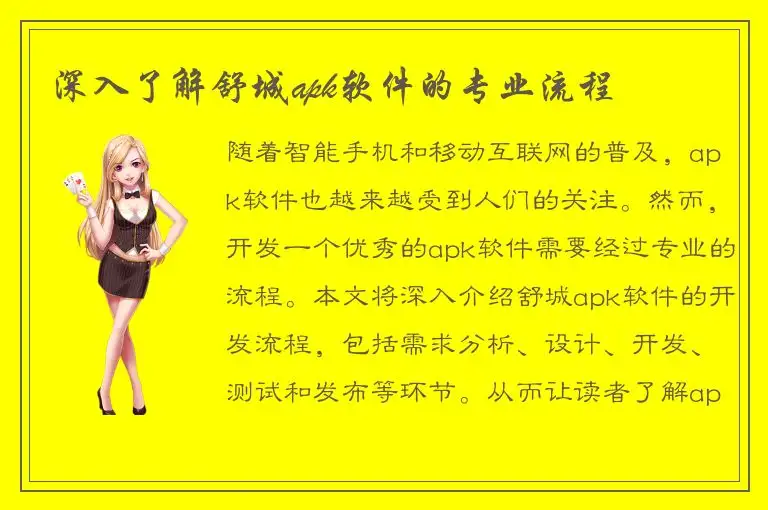 深入了解舒城apk软件的专业流程