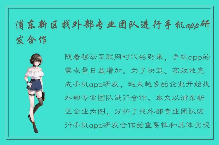 浦东新区找外部专业团队进行手机app研发合作