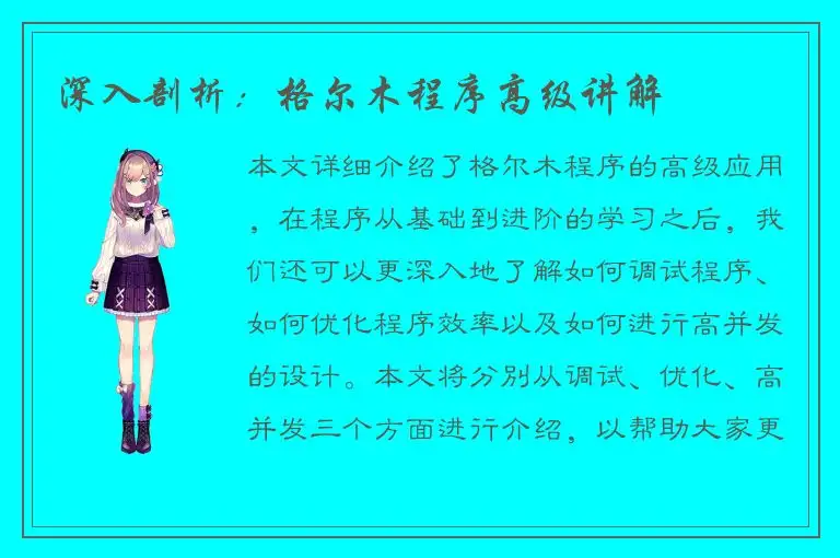深入剖析：格尔木程序高级讲解