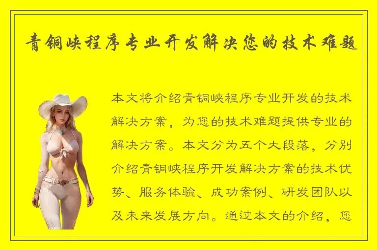 青铜峡程序专业开发解决您的技术难题
