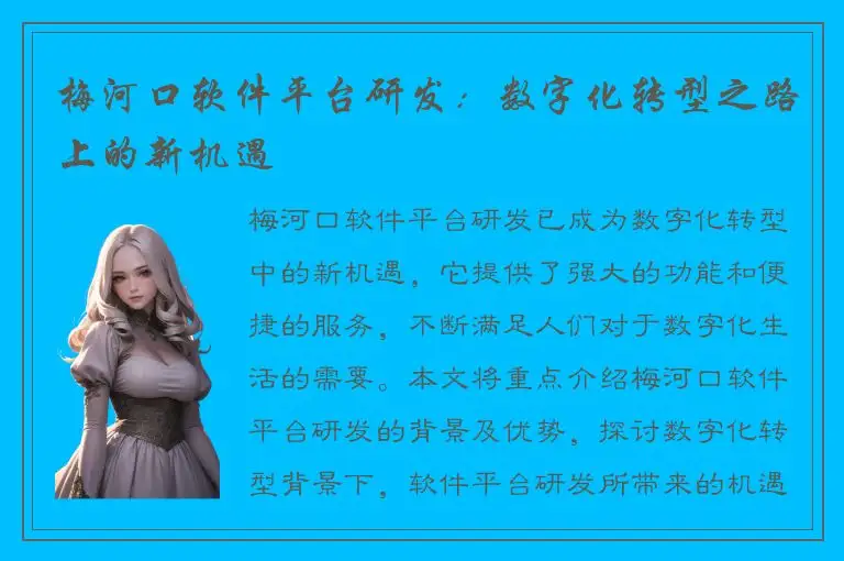 梅河口软件平台研发：数字化转型之路上的新机遇