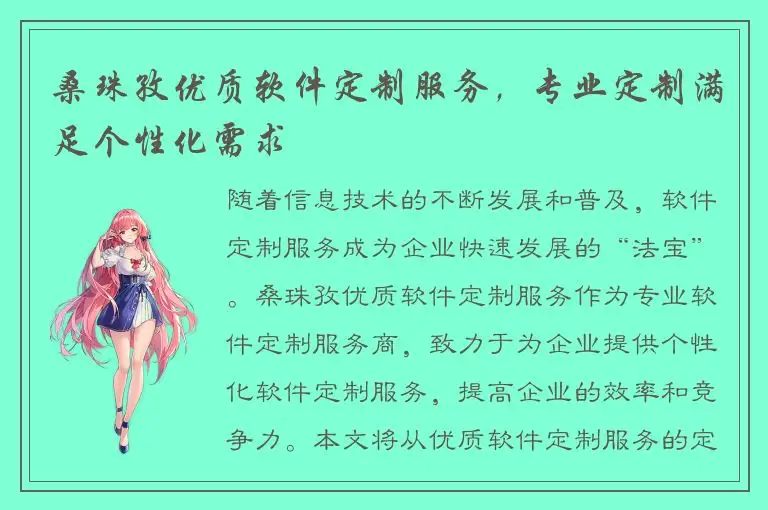 桑珠孜优质软件定制服务，专业定制满足个性化需求