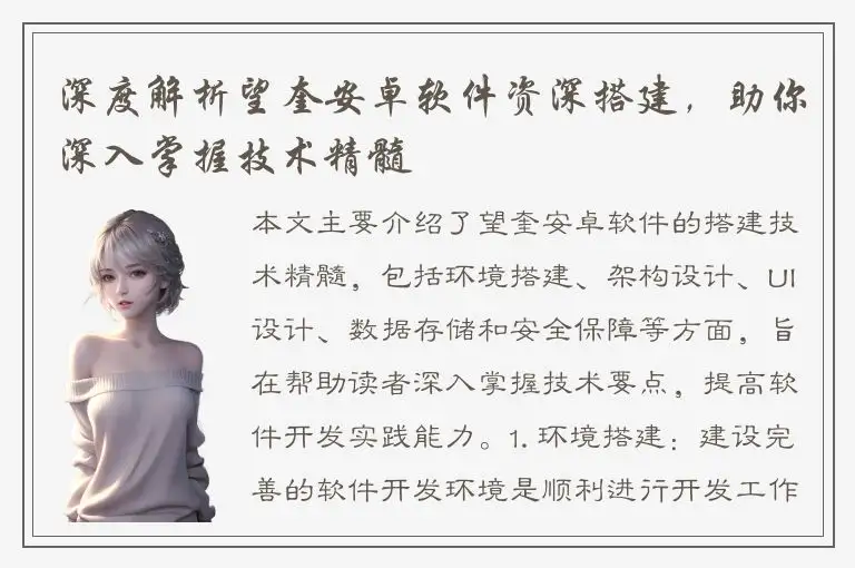 深度解析望奎安卓软件资深搭建，助你深入掌握技术精髓