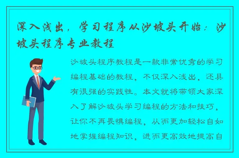 深入浅出，学习程序从沙坡头开始：沙坡头程序专业教程